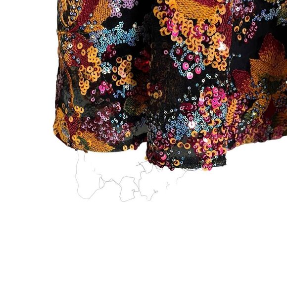 Dress The Population Elisa Embroidered Sequin Dress Medium Papaya Gown Sparkly - Picture 3 of 14